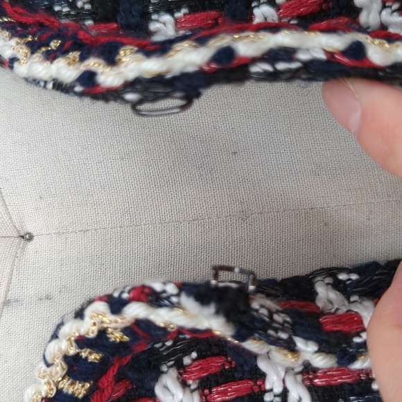 NWT Zara Plaid Boxy Tweed Jacket Black Red M preppy french business causal fall - Picture 4 of 8